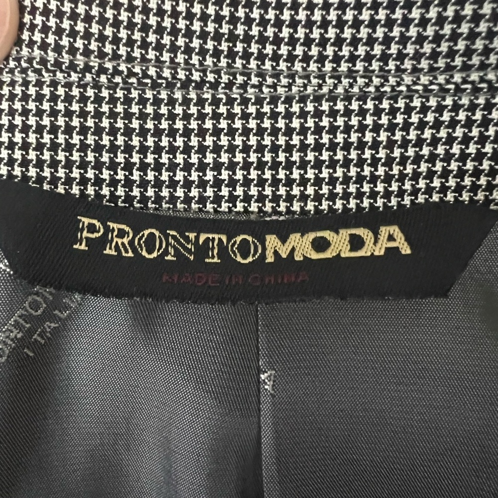 Pronto Uomo Lana Lux Silk Wool Cashmere Black White Houndstooth Sports Coat 38R - Picture 9 of 14